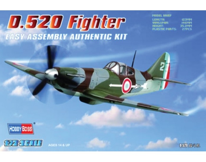 Hobby Boss - 80237 - D.520 Fighter - Easy Assembly Kit  - Hobby Sector