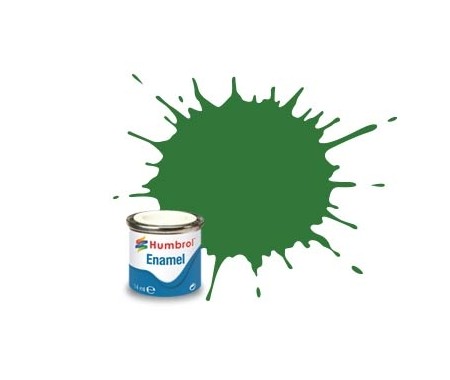 Humbrol - AA1448 - 131 Mid Green Satin - 14ml Enamel Paint  - Hobby Sector