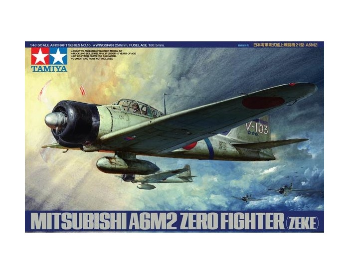 Tamiya - 61016 - Mitsubishi A6M2 Zero Fighter (Zeke)  - Hobby Sector
