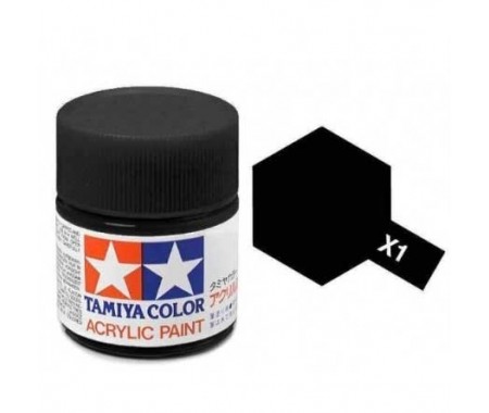 Tamiya - X-1 - X-1 Black Gloss - 10ml Acrylic Paint  - Hobby Sector