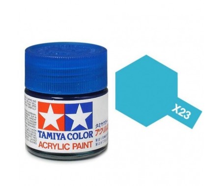 Tamiya - X-23 - X-23 Clear Blue - 10ml Acrylic Paint  - Hobby Sector