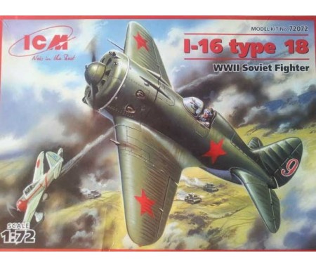 ICM - 72072 - Polikarpov I-16 Type 18 WWII Soviet Fighter  - Hobby Sector