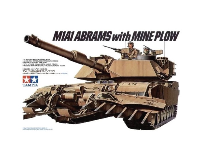 Tamiya - 35158 - U.S. M1A1 Abrams with Mine Plow  - Hobby Sector