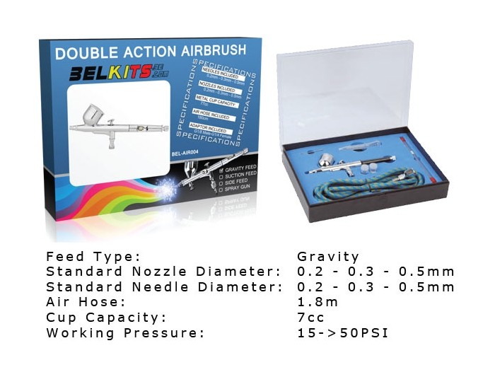 Belkits - BELAIR004 - AIRBRUSH Double Action 0.2, 0.3, 0.5mm  - Hobby Sector