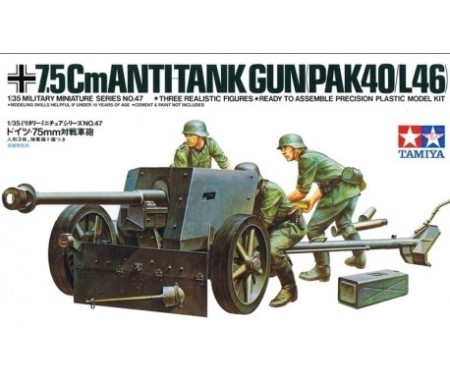 Tamiya - 35047 - 7.5Cm Anti Tank Gun (Pak 40/L46)  - Hobby Sector