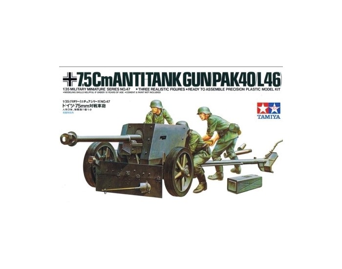 Tamiya - 35047 - 7.5Cm Anti Tank Gun (Pak 40/L46)  - Hobby Sector