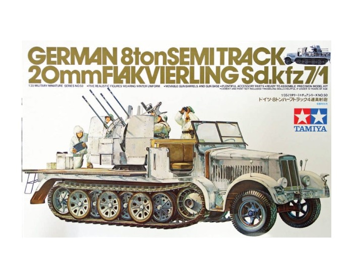 Tamiya - 35050 - German 8Ton Semi Track 20mm Flakvierling SD.KFZ 7/1  - Hobby Sector