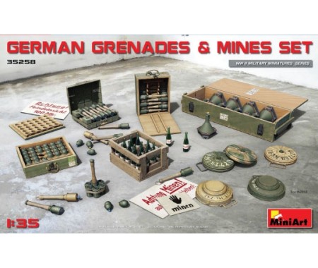 MiniArt - 35258 - German Grenades & Mines Set  - Hobby Sector