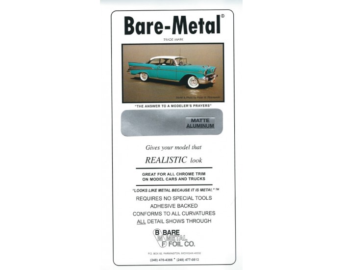 Bare-Metal Foil - BMF00011 - Matte Aluminium Foil  - Hobby Sector