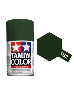 Tamiya - TS-2 - DARK GREEN 100ml Spray Acrílico  - Hobby Sector