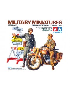 Tamiya - 35241 - Military Miniatures German Motorcycle Orderly Set  - Hobby Sector