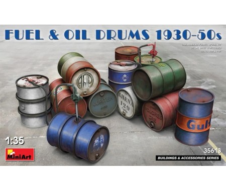 MiniArt - 35613 - Fuel&Oil Drums 1930-50s  - Hobby Sector