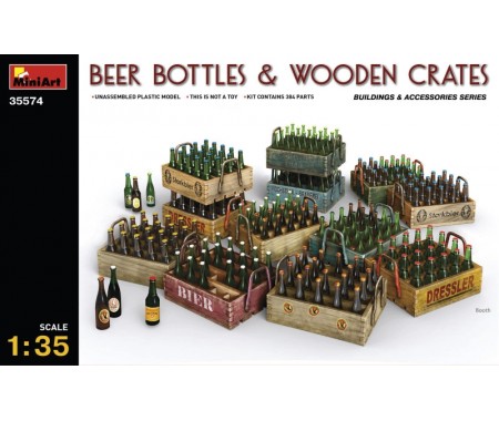 MiniArt - 35574 - Beer Bottles and Wooden Crates  - Hobby Sector