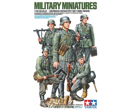 Tamiya - 35371 - Military Miniatures German Infantry Set (Mid-WWII)  - Hobby Sector