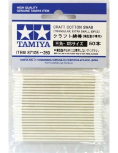 Tamiya - 87105 - Craft Cotton Swab Triangle XS 50pcs.  - Hobby Sector