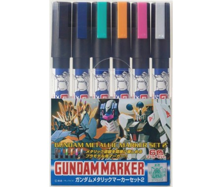 MrHobby (Gunze) - GMS125 - Gundam Metallic Marker Set 2  - Hobby Sector