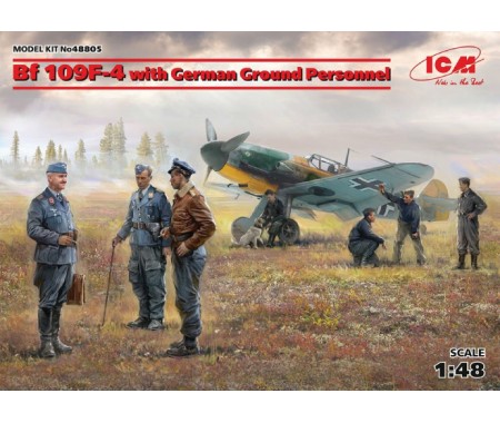 ICM - 48805 - BF 109F-4 with German Ground Personel  - Hobby Sector
