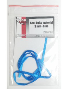 MF Zone - MFZ-P25 - Seat Belts Material 3mm - Blue  - Hobby Sector