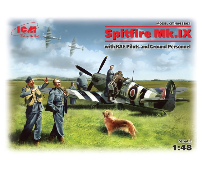 ICM - 48801 - Spitfire MK.IX With RAF Pilots And Ground Personnel  - Hobby Sector
