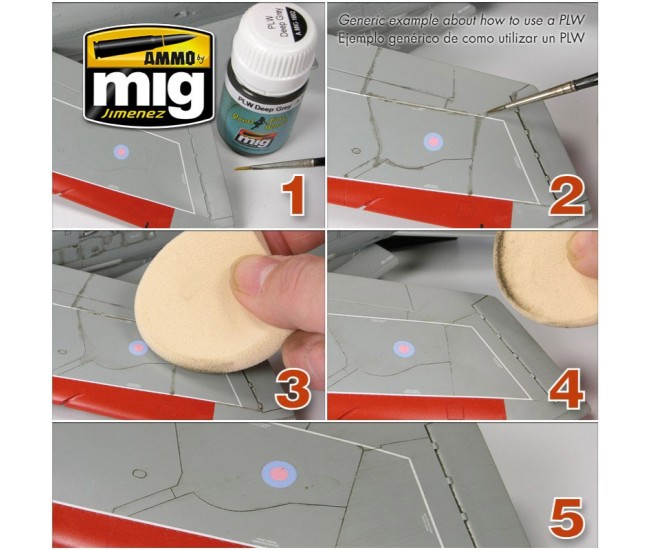 AMMO MIG - A.MIG-1600 - Panel Line Wash - Light Grey  - Hobby Sector