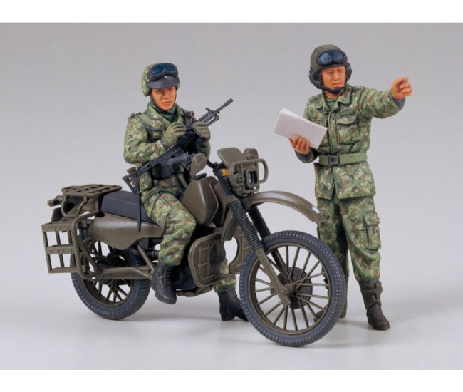 Tamiya - 35245 - MILITARY MINIATURES JAPANESE GROUND SELF DEFENSE FORCE MOTORCYCLE RECONNAISSANCE SET  - Hobby Sector
