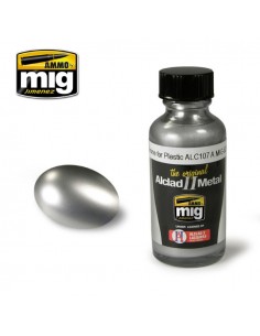 MIG - A.MIG-8205 - CHROME FOR PLASTIC ALC107 - ALCLAD II METAL 30ML LACQUER PAINT  - Hobby Sector