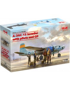 ICM - 48288 - A-26C-15 INVADER WITH PILOTS AND GP  - Hobby Sector