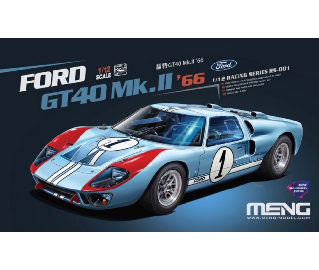 Meng - RS-001 - FORD GT40 MK.II ‘66 (PRE-COLORED EDITION) - ON DEMAND  - Hobby Sector