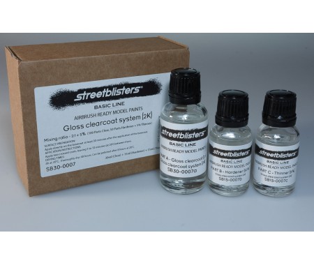 Streetblisters - SB30-0007 - GLOSS CLEARCOAT SYSTEM 2K - 1X30ML + 2X15ML  - Hobby Sector