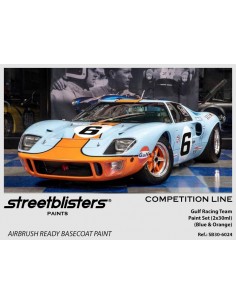 Streetblisters - SB30-6024 - GULF RACING TEAM PAINT SET (BLUE & ORANGE) FOR FORD / PORSCHE - COMPETITION LINE 2X30ML  - Hobby...