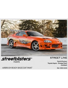 Streetblisters - SB30-0244 - TOYOTA SUPRA FAST AND FURIOUS ORANGE PEARL PAINT SET - STREET LINE 2X30ML  - Hobby Sector