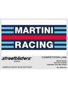 Streetblisters - SB30-6057 - MARTINI RACING PAINT SET (LIGHT BLUE, DARK BLUE AND RED) - COMPETITION LINE 3X30ML  - Hobby Sector