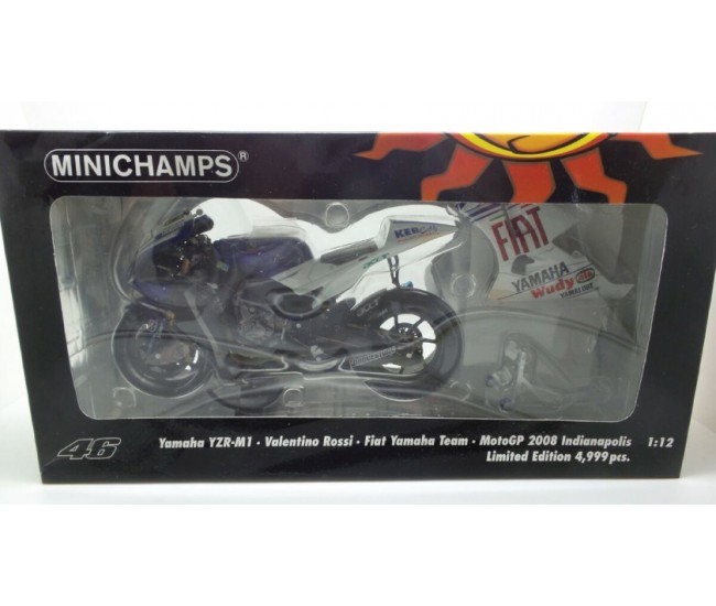 Minichamps - 122083146 - YAMAHA YZR-M1 - VALENTINO ROSSI - TEAM FIAT YAMAHA - GP INDIANAPOLIS MOTOGP 2008 - WET/DIRTY VERSION...