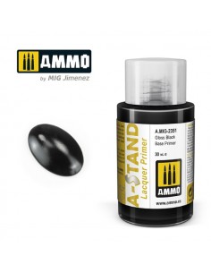AMMO MIG - A.MIG-2351 - GLOSS BLACK BASE PRIMER - A-STAND 30ML LACQUER PRIMER  - Hobby Sector