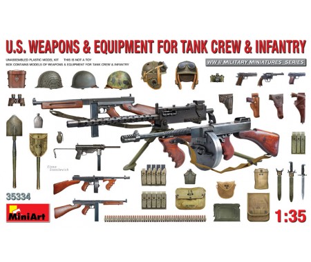 MiniArt - 35334 - U.S.WEAPONS AND EQUIPMENT FOR TANK CREW AND INFANTRY  - Hobby Sector