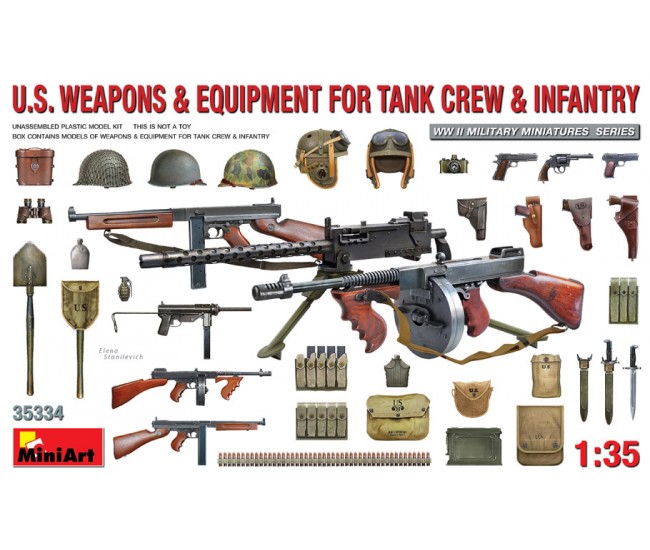 MiniArt - 35334 - U.S.WEAPONS AND EQUIPMENT FOR TANK CREW AND INFANTRY  - Hobby Sector
