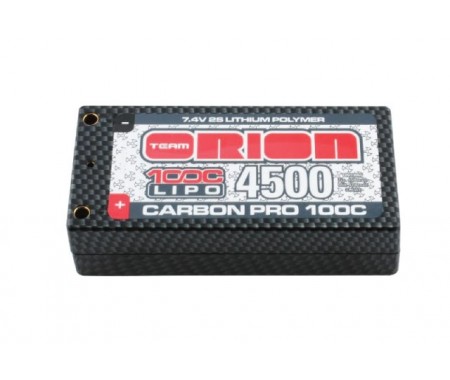 Team Orion - ORI14066 - 7.4V 4500mAh LiPo 2S 100C Carbon Pro WTS Shorty Pack  - Hobby Sector