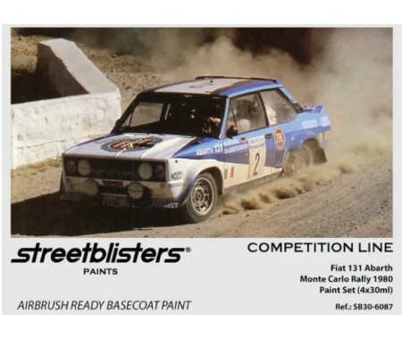 Streetblisters - SB30-6087 - FIAT 131 ABARTH MONTE CARLO RALLY 1980 - COMPETITION LINE 4 X 30ML  - Hobby Sector