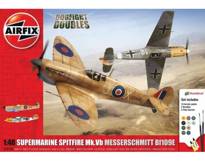 Airfix - A50160 - Dogfight Doubles - Supermarine Spitfire MkVb & Messerschmitt Bf109E Set  - Hobby Sector