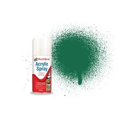 Humbrol - AD6030 - 30 Dark Green Matt - 150ml Acrylic Spray Paint  - Hobby Sector
