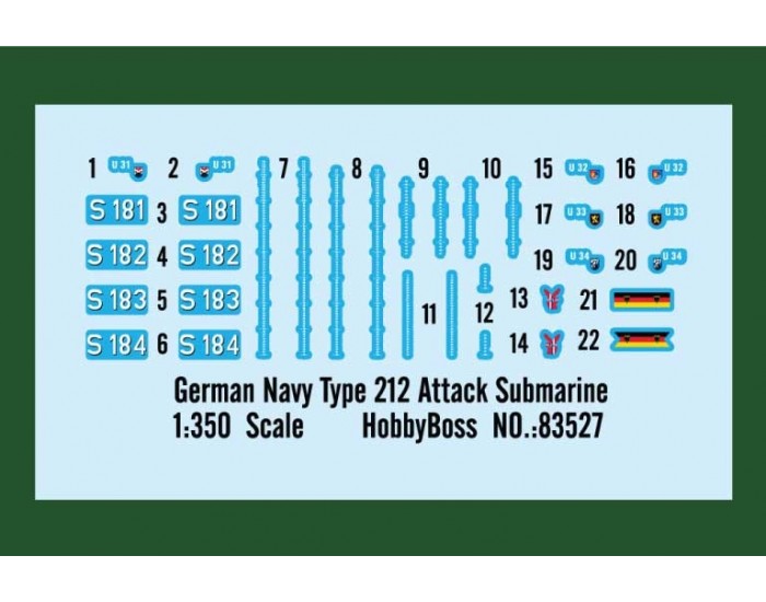 Hobby Boss - 83527 - German Navy Type 212 Attack Submarine  - Hobby Sector